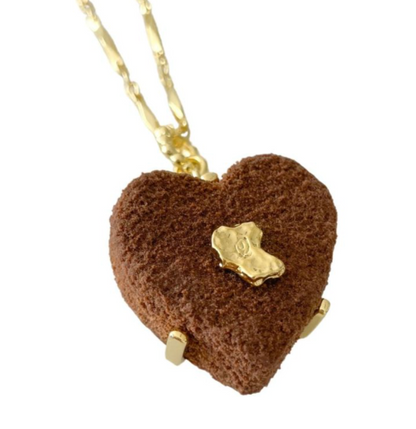 Pink Luxe Heart Chocolat Necklace