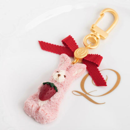 Strawberry Milk Rabbit Cookie Bag Charm - Pink