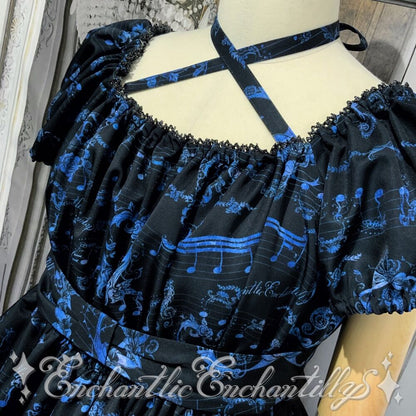 Antique Elegance Piano Pattern Dress