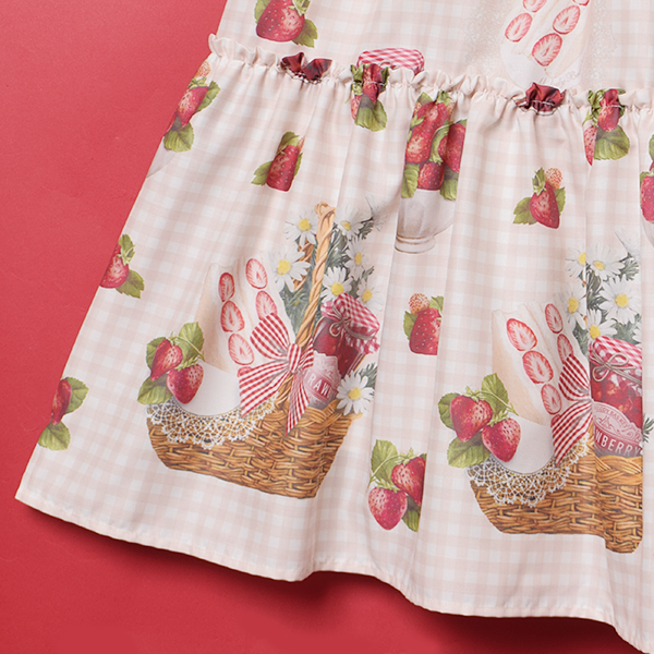 Strawberry Picnic Tiered Frill Dress