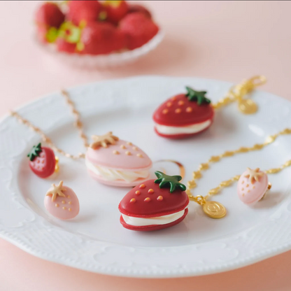 The Strawberry Macaron Necklace