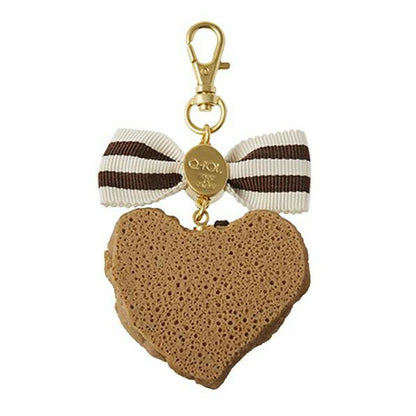 Chocolate Chip Heart Ribbon Bag Charm