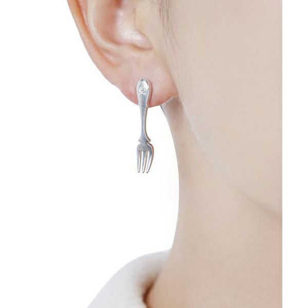 [Silver 925] Plain Fork Earrings