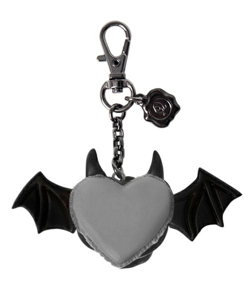 Devil Heart Black Sesame Macaron Bag Charm - Gray