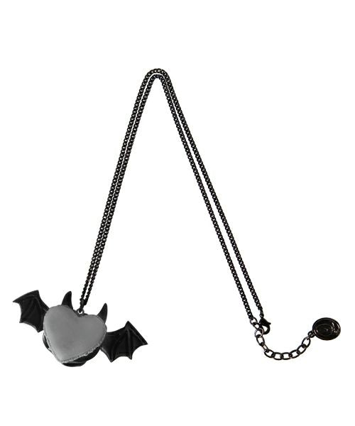 Devil Heart Black Sesame Macaron Necklace (Gray)