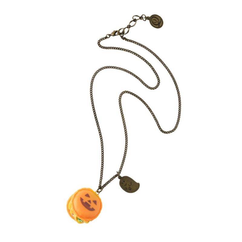 Jack-o'-lantern Macaron Necklace