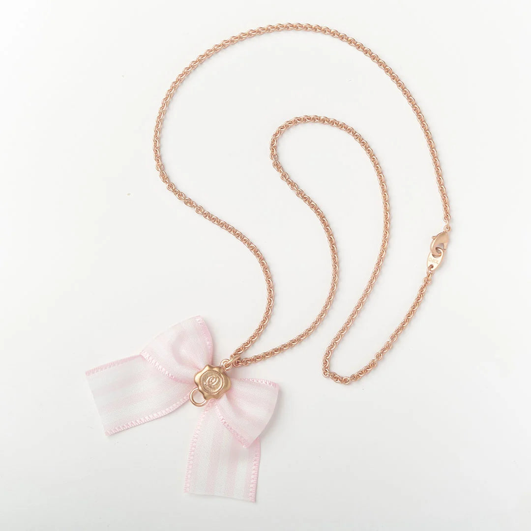 Stripe Ribbon Chain Necklace (60cm)