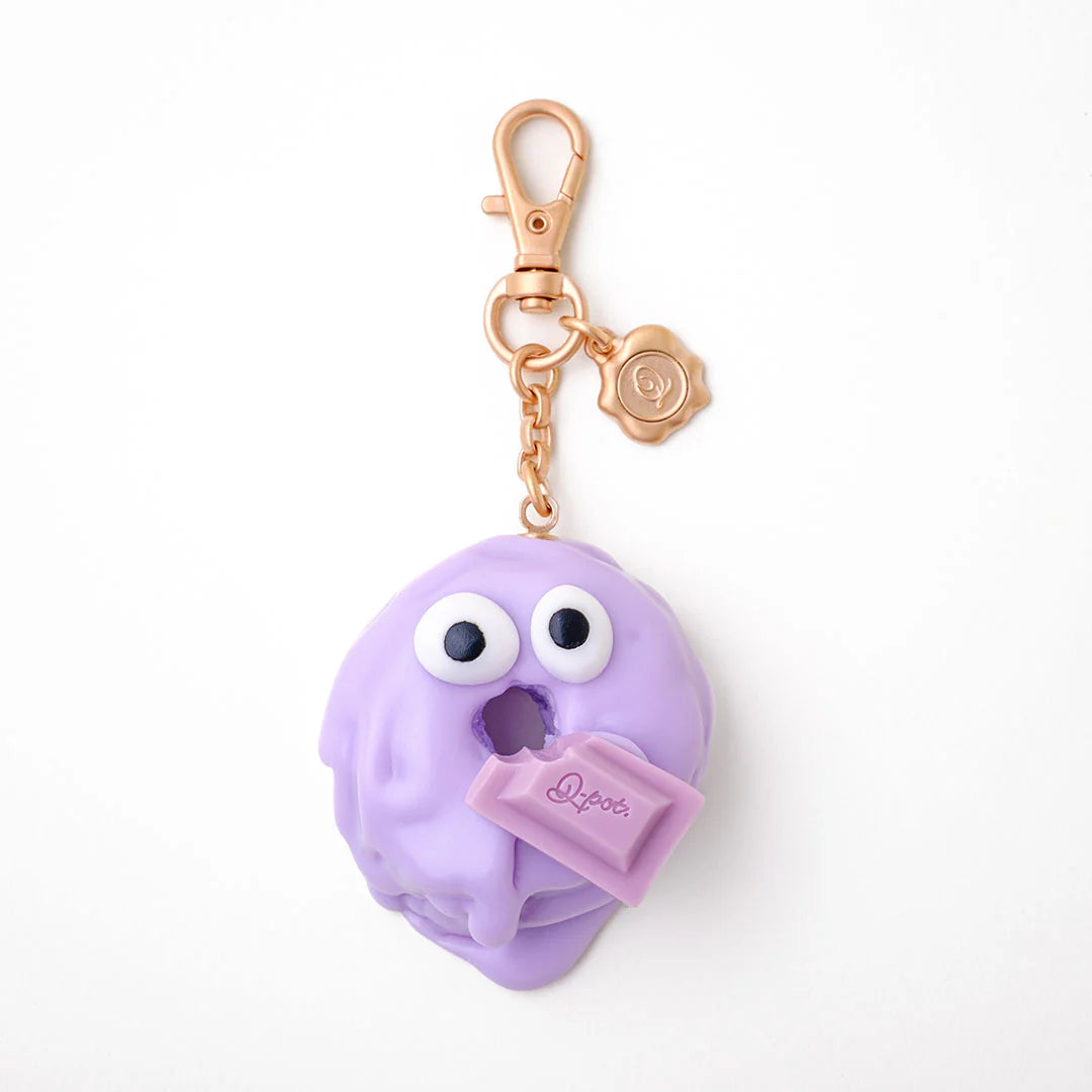 Strawberry Melty Monster Doughnut Bag Charm - Purple