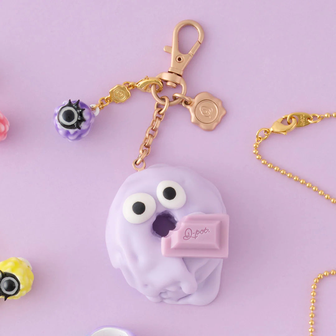 Strawberry Melty Monster Doughnut Bag Charm - Purple