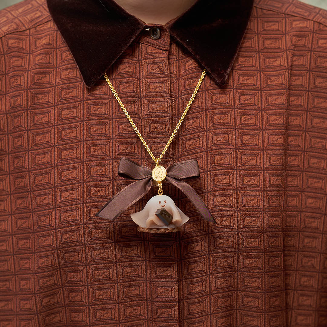 Chocolate Ghost Cake Necklace
