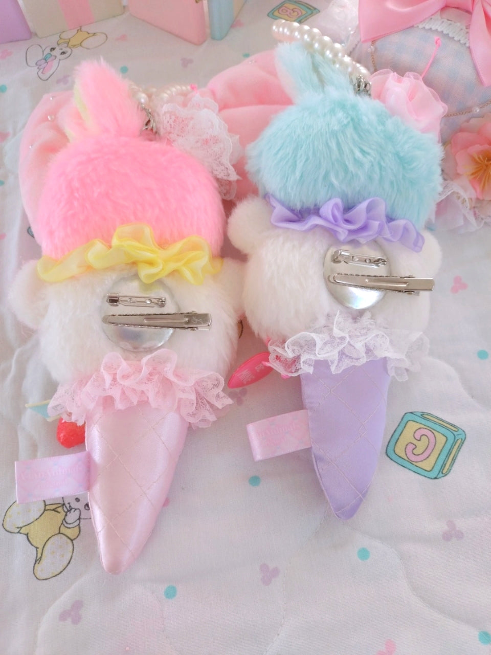 Ice Cream Brooch with Charm