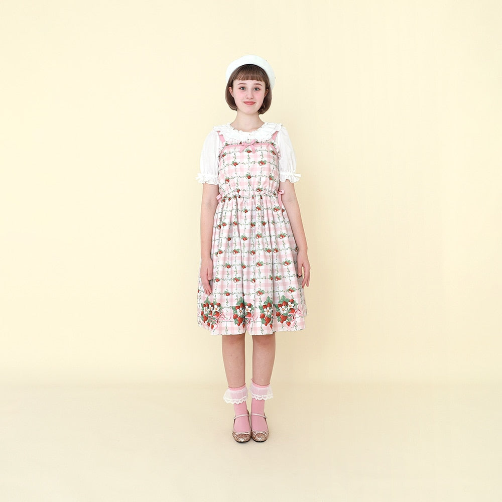 Strawberry Check Camisole Jumperskirt