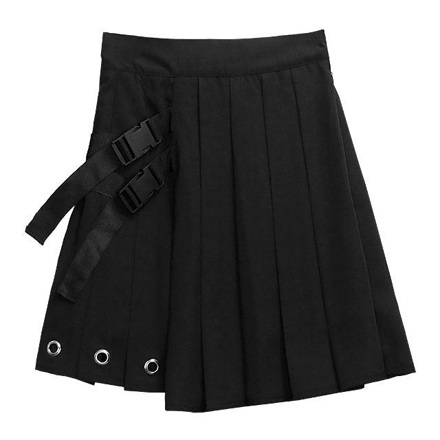 Listen Flavor Asymmetrical Pleated Skirt