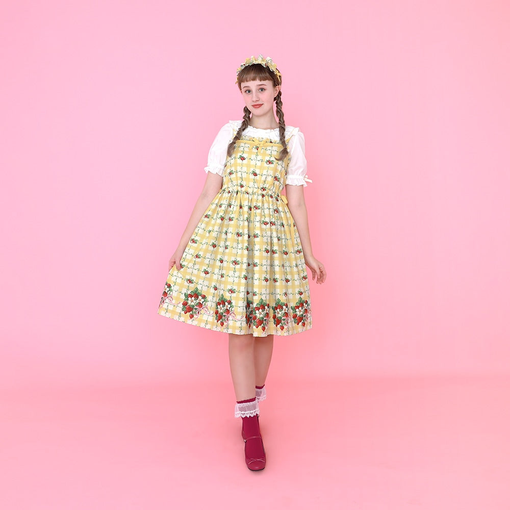 Strawberry Check Camisole Jumperskirt