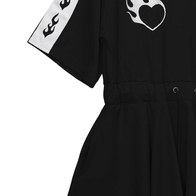 Fire Heart Short-Sleeved Jersey Dress