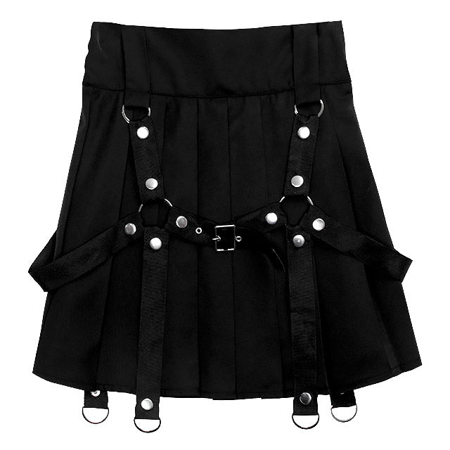 Harness Pleated Skirt