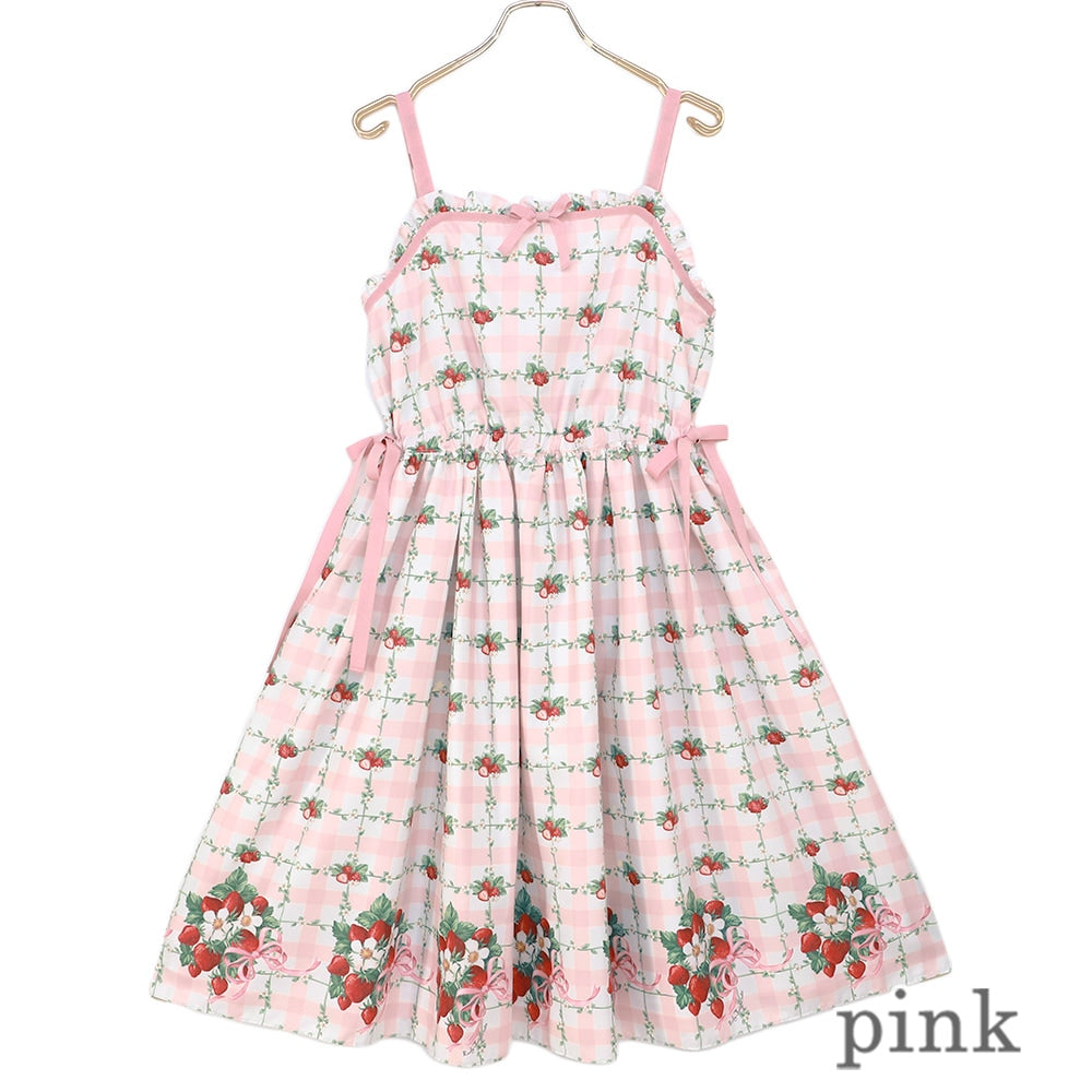 Strawberry Check Camisole Jumperskirt