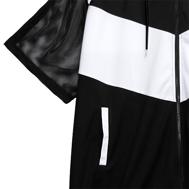 Cat Ear Capsule Sleeve Mesh Jersey Hoodie