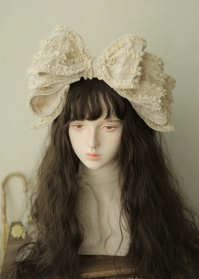 Doll Style Enchantlic Cream Ribbon Headband
