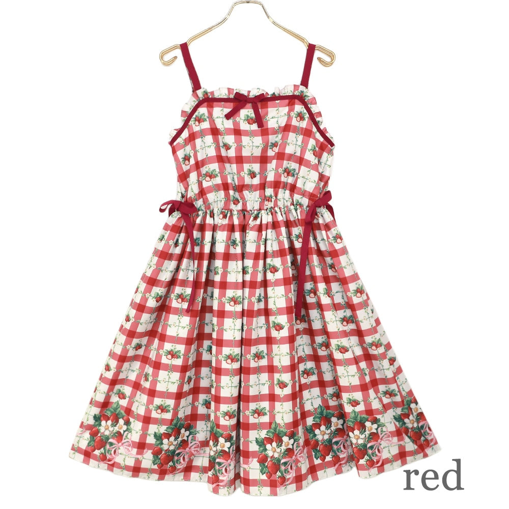 Strawberry Check Camisole Jumperskirt