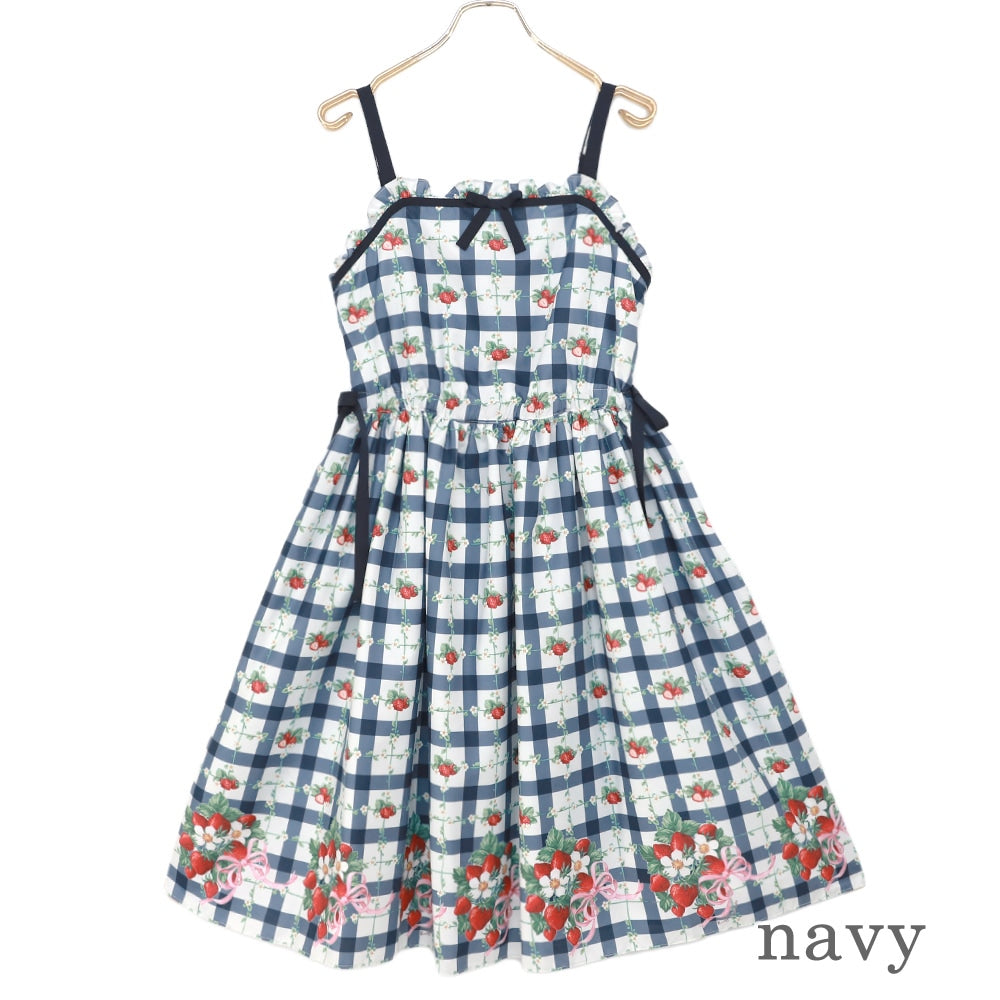 Strawberry Check Camisole Jumperskirt