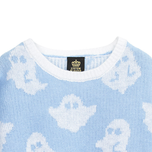 Ghost All Over Pattern Knit Tops