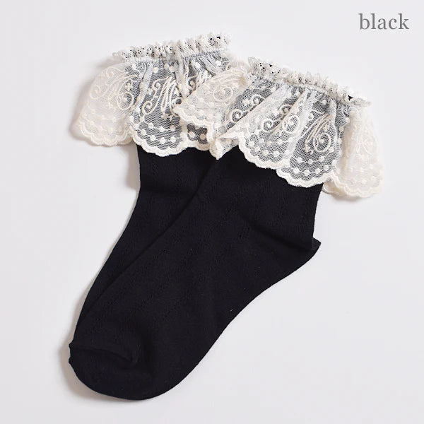 Melody Lace Crew Socks
