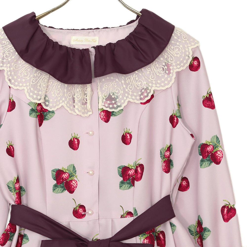 Royal Berry Front Button Dress