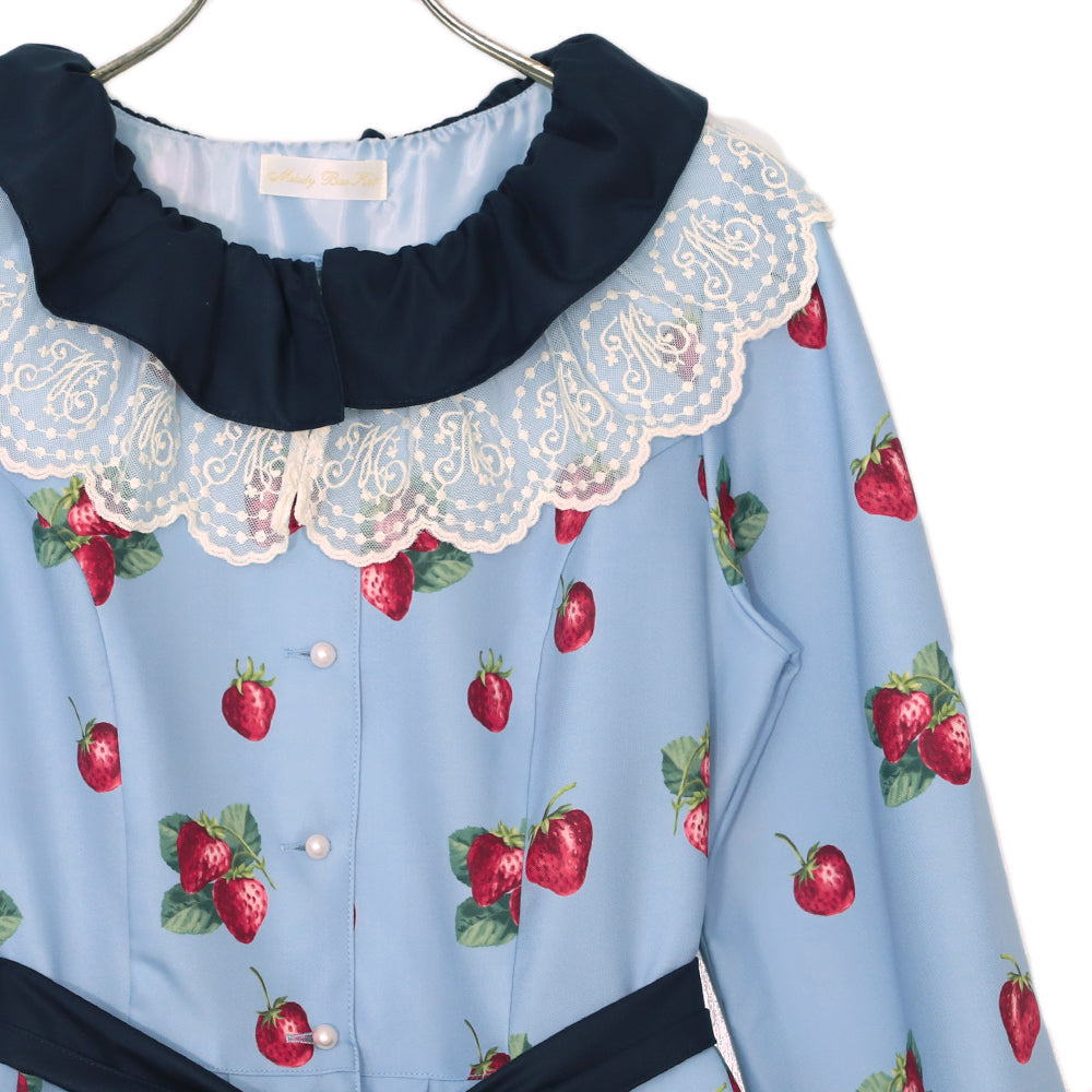 Royal Berry Front Button Dress