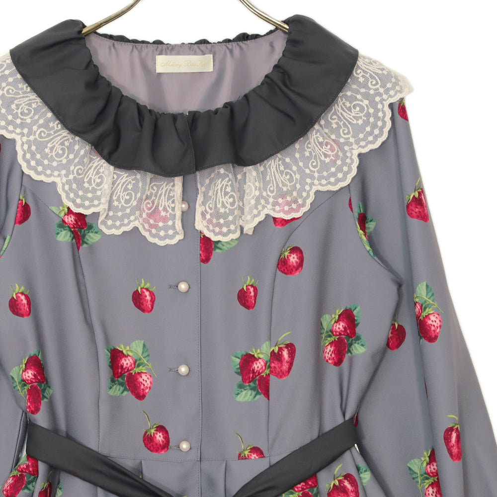 Royal Berry Front Button Dress