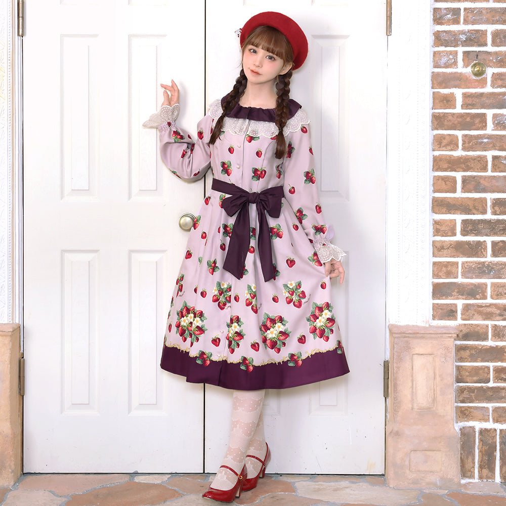 Royal Berry Front Button Dress