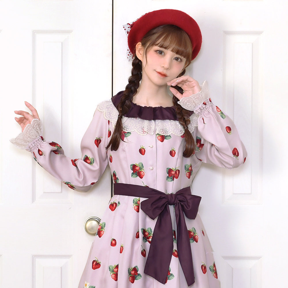 Royal Berry Front Button Dress