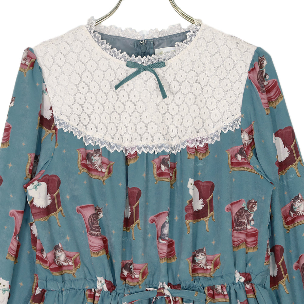 Cats Castle Lace Yoke Dress