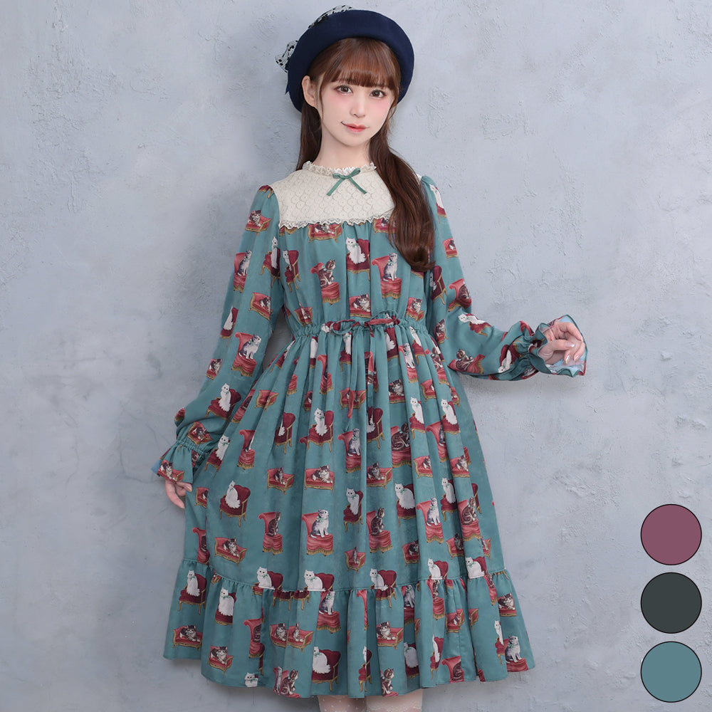 Cats Castle Lace Yoke Dress
