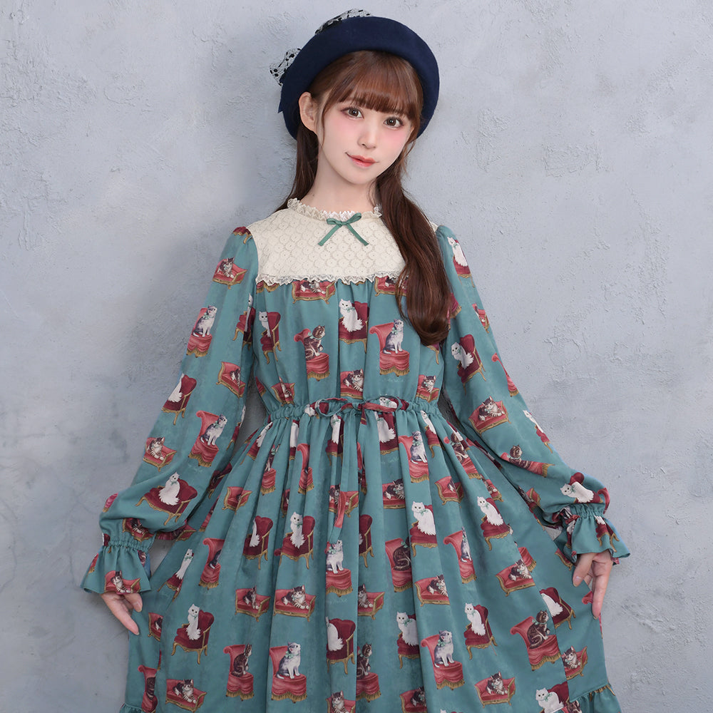 Cats Castle Lace Yoke Dress