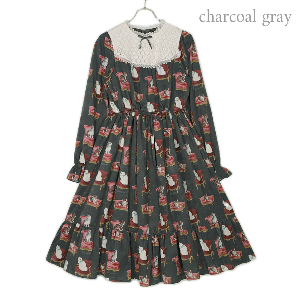 Cats Castle Lace Yoke Dress