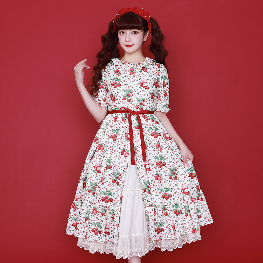 Strawberry Jam Front Button Dress