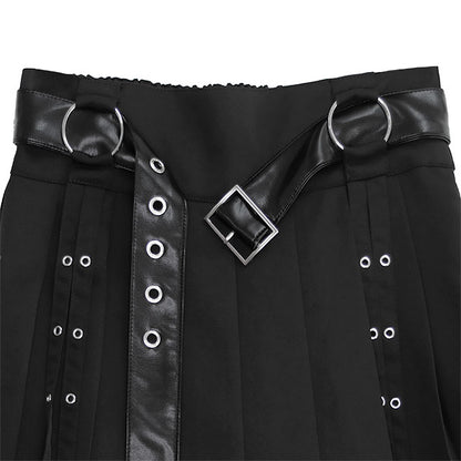 Pleated skirt with harness belt