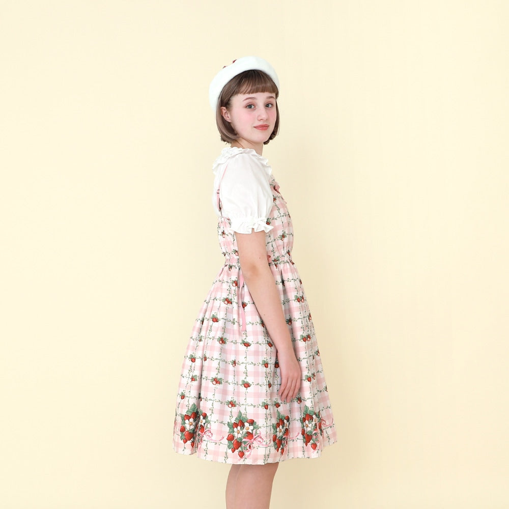 Strawberry Check Camisole Jumperskirt