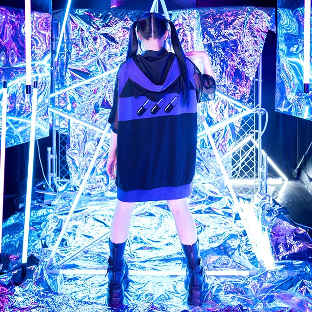 Cat Ear Capsule Sleeve Mesh Jersey Hoodie