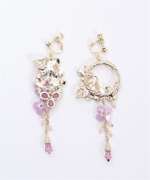 Hydrangea Asymmetric Earrings