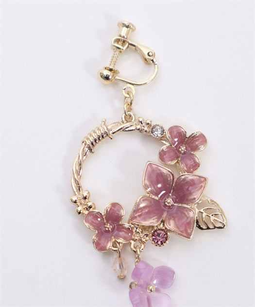 Hydrangea Asymmetric Earrings