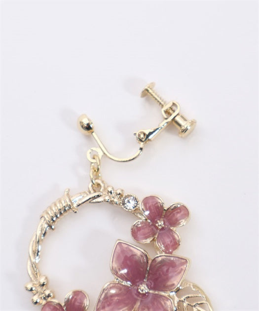 Hydrangea Asymmetric Earrings