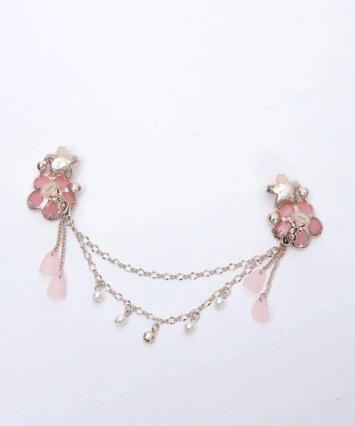 Sakura Motif Collar Clip & Earrings