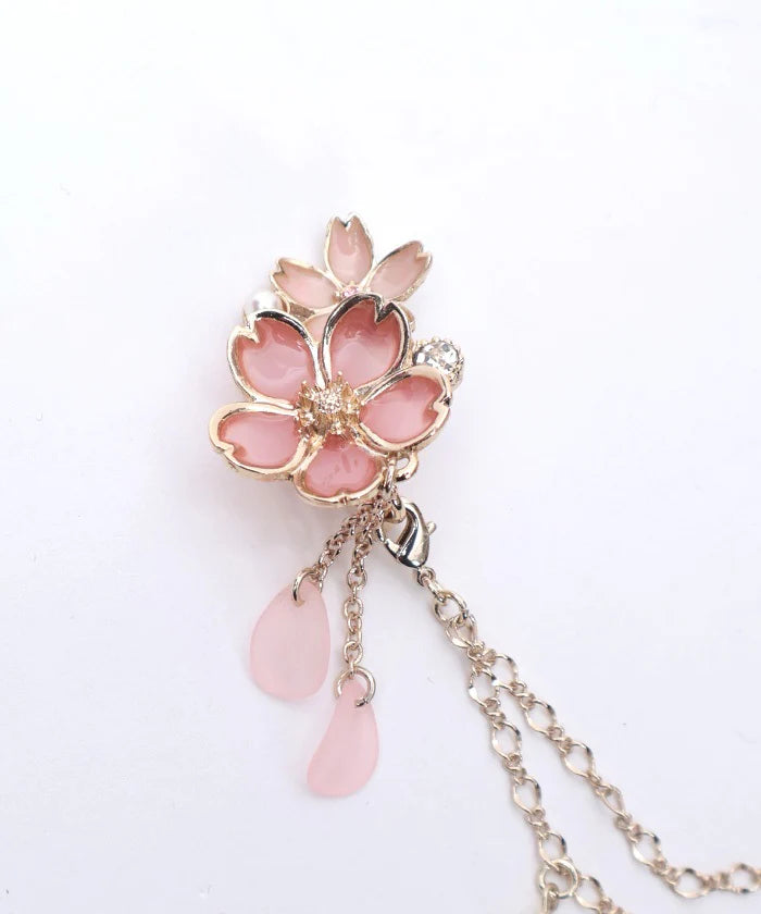 Sakura Motif Collar Clip & Earrings