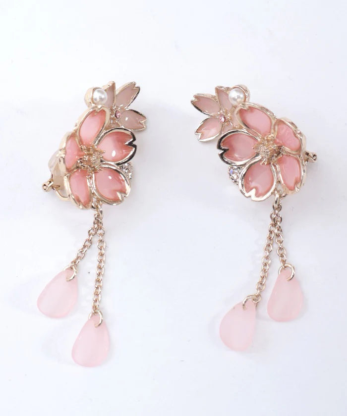 Sakura Motif Collar Clip & Earrings