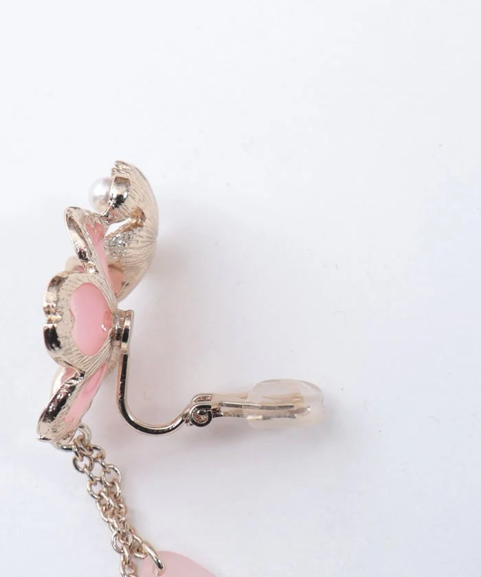 Sakura Motif Collar Clip & Earrings