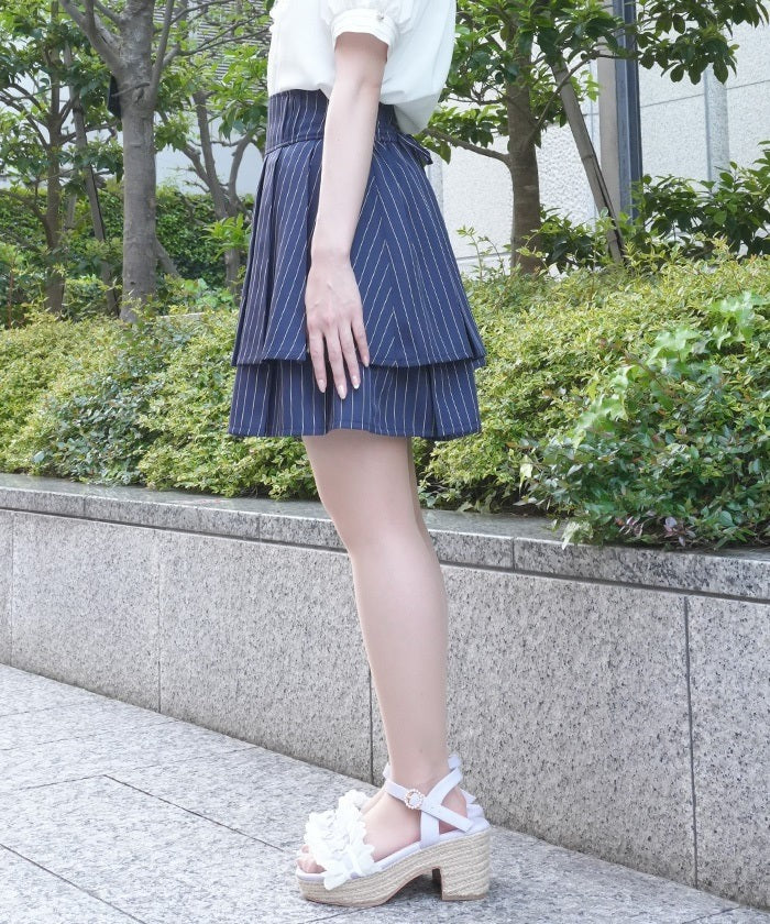 High-Waisted Pleated Skort