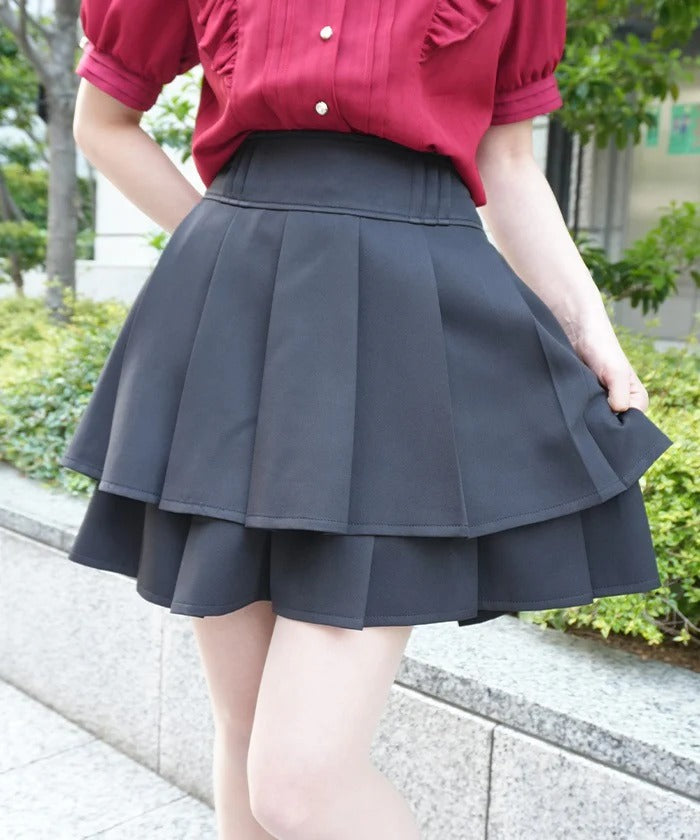 High-Waisted Pleated Skort