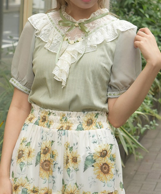 Rose & Lace Layered Pullover